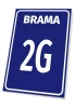 Building sign: Gate with number or letter - Graphic design. Simple rectangular sign with blue background and white text.
