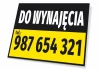 For rent sign with phone number - Graphic design. Black rectangle with white text and yellow background for the number.