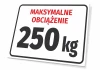 Maximum load sign with a weight entry field - Graphic design. Red text and black number on a white background.
