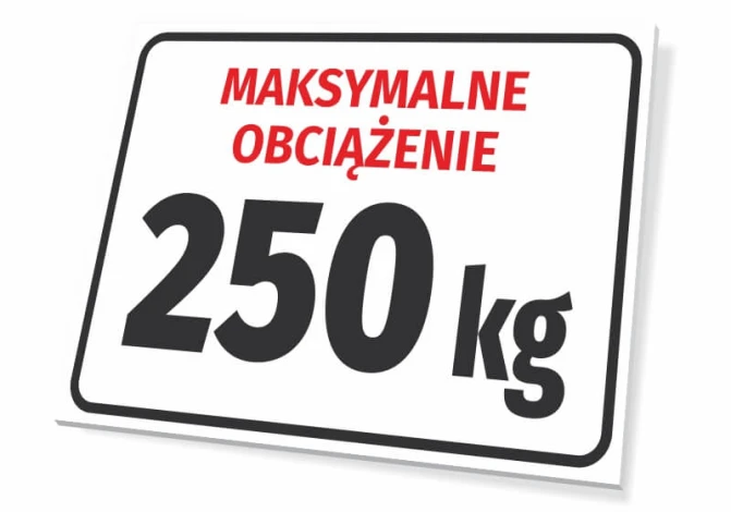 Maximum load sign with a weight entry field - Graphic design. Red text and black number on a white background.