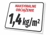 Maximum load sign with a weight entry field - Graphic design. Rectangular shape with a white background and red text at the top.