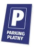 Paid Parking Sign - Rectangular sign featuring a large P and the text PAID PARKING.