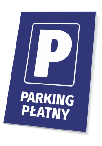 Paid Parking Sign - Rectangular sign featuring a large P and the text PAID PARKING.