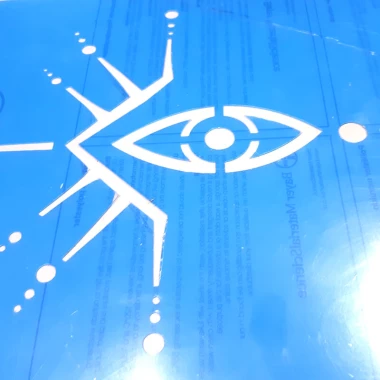 Reusable painting stencil, 1 mm thick, 30 x 60 cm - Graphic design with an eye motif.