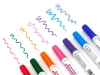 Set of 8 colorful dry-erase markers with wavy line designs.