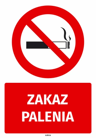 No Smoking Sticker - Graphic design. Red circle with a crossed-out cigarette and the text NO SMOKING.