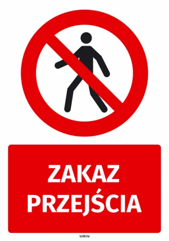 Safety sticker No Entry - Graphic design. Red circle with a crossed-out person silhouette and the text NO ENTRY.