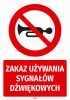 Safety sticker: No honking - Graphic design. Red circle with crossed horn on white background. Large size.