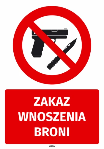 Prohibition Sticker No Weapons Allowed