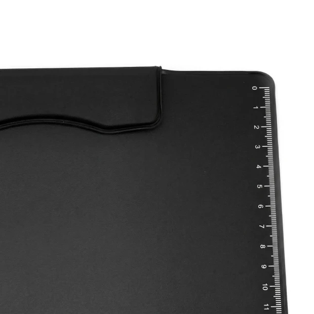 Magnetic A4 writing pad with handle - Graphic design. Black background with rectangular shape and measurement line.