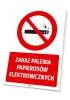 No Smoking Electronic Cigarettes Sign - Graphic Design. Red circle with a crossed-out e-cigarette.
