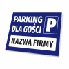 Guest Parking Sign with Name Field - Rectangular sign with blue background and white text.