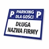 Guest Parking Sign with Name Field - Rectangular sign with blue background and white text.