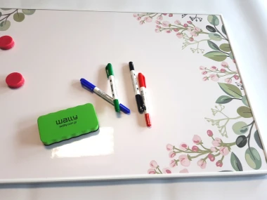 Magnetic dry-erase board with print 570, white aluminum frame, glossy laminate, 45 x 70 cm - Design