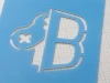 Reusable painting stencil, 1 mm thick, 25 x 15 cm - Graphic design featuring a large letter B.