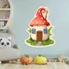 Magnetic dry-erase board shaped like a mushroom house - perfect for a child\'s room with light-colored walls.