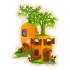 Magnetic dry-erase board shaped like carrot houses - features two carrot-shaped houses with green accents.
