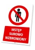 Safety sign: Entry strictly prohibited - Graphic design. Red circle with a crossed-out figure symbol.