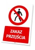 Safety sign: No entry - Graphic design. Red circle with a crossed-out human silhouette on a white background. Below it.