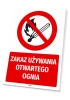 Safety sign: No open flames - Graphic design. Red circle with a crossed-out match and flame.