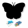 Butterfly chalkboard 003 - Graphic design with distinct black wings on a white background.