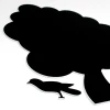 Chalkboard tree 122 - Graphic design. Tree shape with a black crown and a bird on a branch.