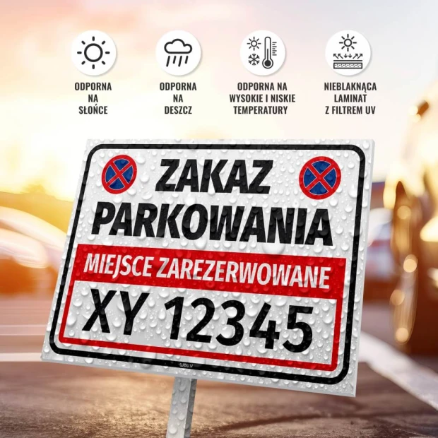 Reserved parking sign T620 with space for vehicle registration number - Simple graphic design.