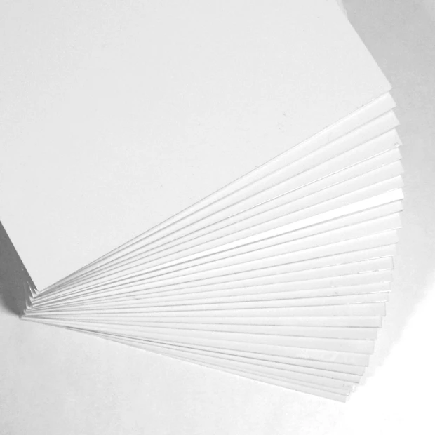 2mm white PVC sheet custom size - Graphic pattern. Visible rectangular shapes stacked.
