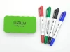 Mini dry-erase board set - eraser, markers - Graphic design. Four markers in black and red colors.