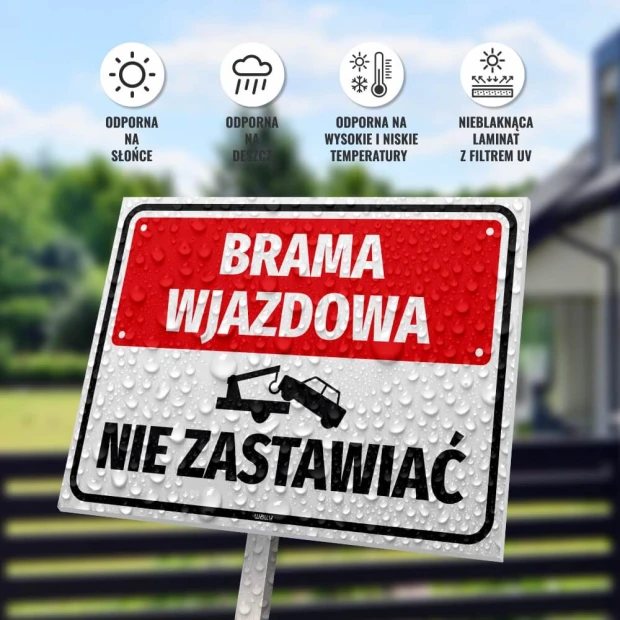 Entrance gate sign, do not block - Graphic design. Rectangular sign with a red border, white background, and black text.