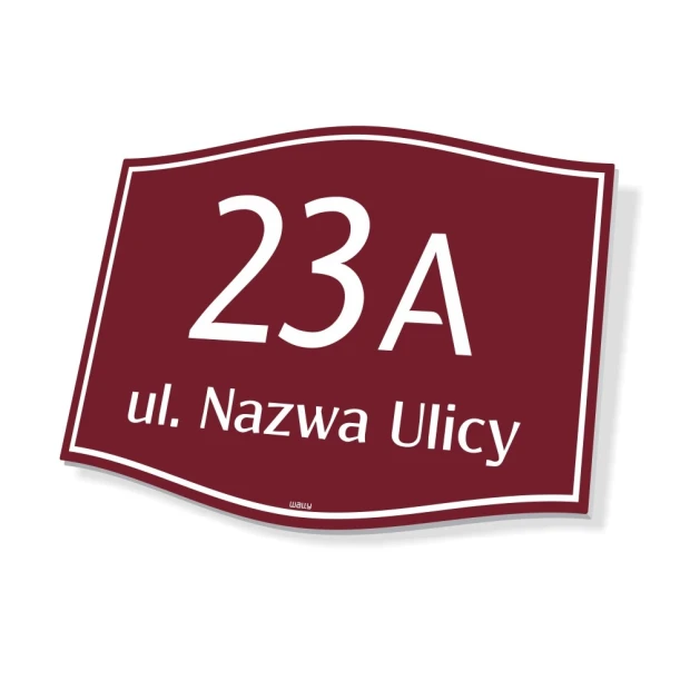 Address plaque with number 23A and text "Street Name" - rectangular design.