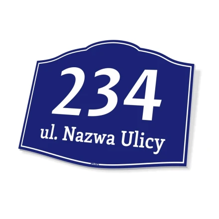House sign with number and address