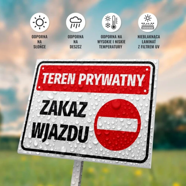 Private Property No Entry Sign - Rectangular sign with red and white elements.