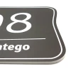 Address plaque with house number - Graphic design. Rectangular shape with rounded corners, number in the center.