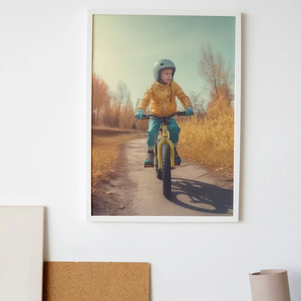 Photo poster 50x70 cm - Room arrangement with light-colored walls and minimalist furniture.