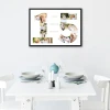 Photo collage gift in number shape, 40x50 cm - Dining room setup with white furniture, light walls, and a set table.