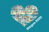 Heart-shaped photo collage poster 20x30 cm - Graphic design featuring photos and the text Stegna 2025.