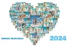 Heart-shaped photo collage poster 20x30 cm - Graphic design featuring images of people on the beach.