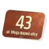 House sign with address and property number - Graphic design. Rectangular sign featuring large number 43.