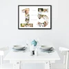 Photo poster 30x40 cm - Dining room arrangement. Table with white tablecloth, Scandinavian style chairs.