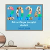 Photo poster 50x70 cm - Graphic design with large colorful 2024 numbers and images, text on blue background.