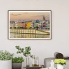 Photo poster 70x100 cm - Living room arrangement with light-colored walls and modern muted furniture.