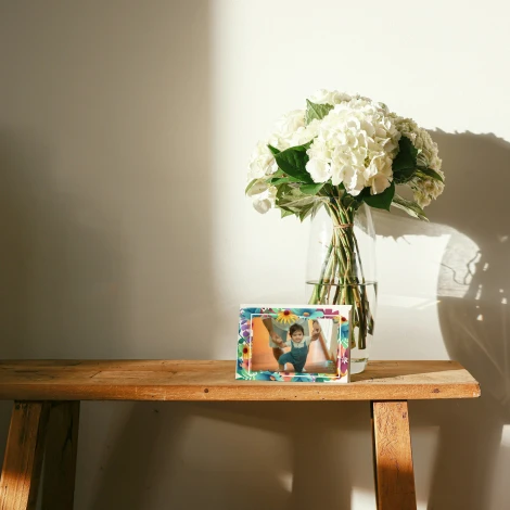 20x30 cm poster for special occasions - Living room arrangement with light walls and wooden furniture.