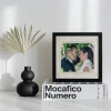 50x50 cm poster for couples - Modern interior arrangement with light walls and minimalist furniture.