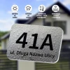 Address plaque with number for fence or home - Rectangular design with large digits and text.
