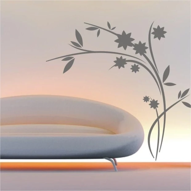 Delicate Japanese sticker 06 with a floral design, perfect for a modern living room, adding a touch of lightness.
