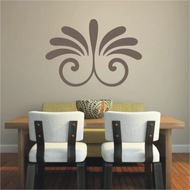 Elegant klasik 269 sticker in warm brown, perfect for a stylish dining room with natural wood.