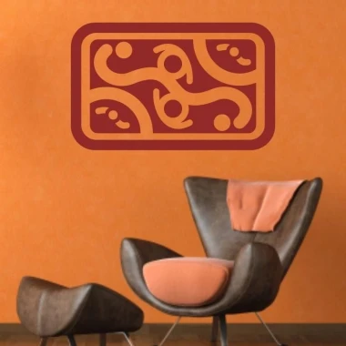 Mexican sticker 23 in warm brown tones, perfect for a modern living room, adding character.