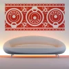 Mexican sticker 84 in vibrant red, perfect for a modern living room, adding character.