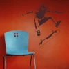 Dynamic skater sticker 1024 in urban style, perfect for a youth room with an energetic vibe.